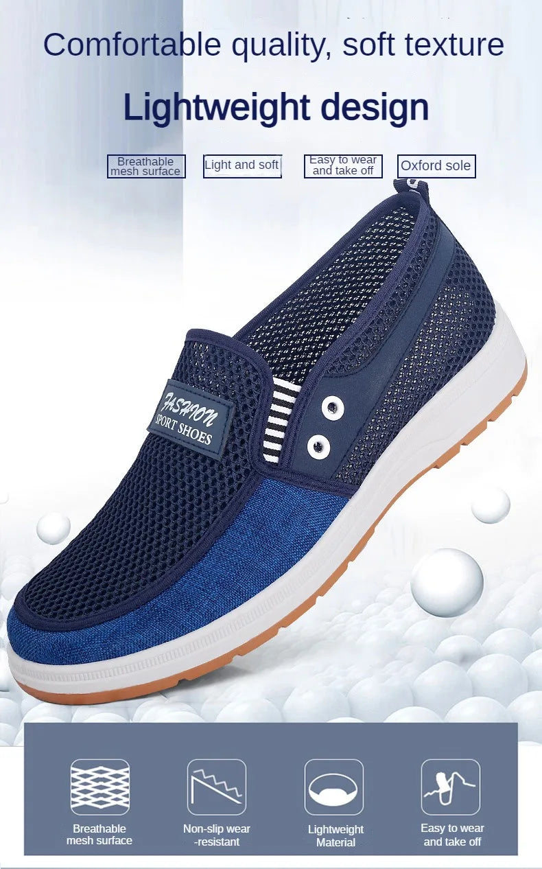 Men's  summer breathable mesh shoes, Oxford outsole, durable and non slip walking shoes, casual men's board shoes, work sandals - Sun Studio