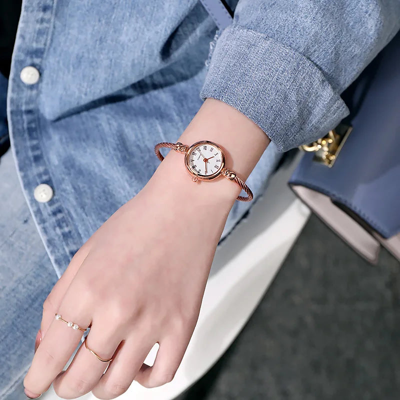 YIKAZE Women Bracelet Watch Retro Gold Bangle Women Watches Stainless Steel Retro Ladies Quartz Wristwatch Clock Dress Watch - Sun Studio