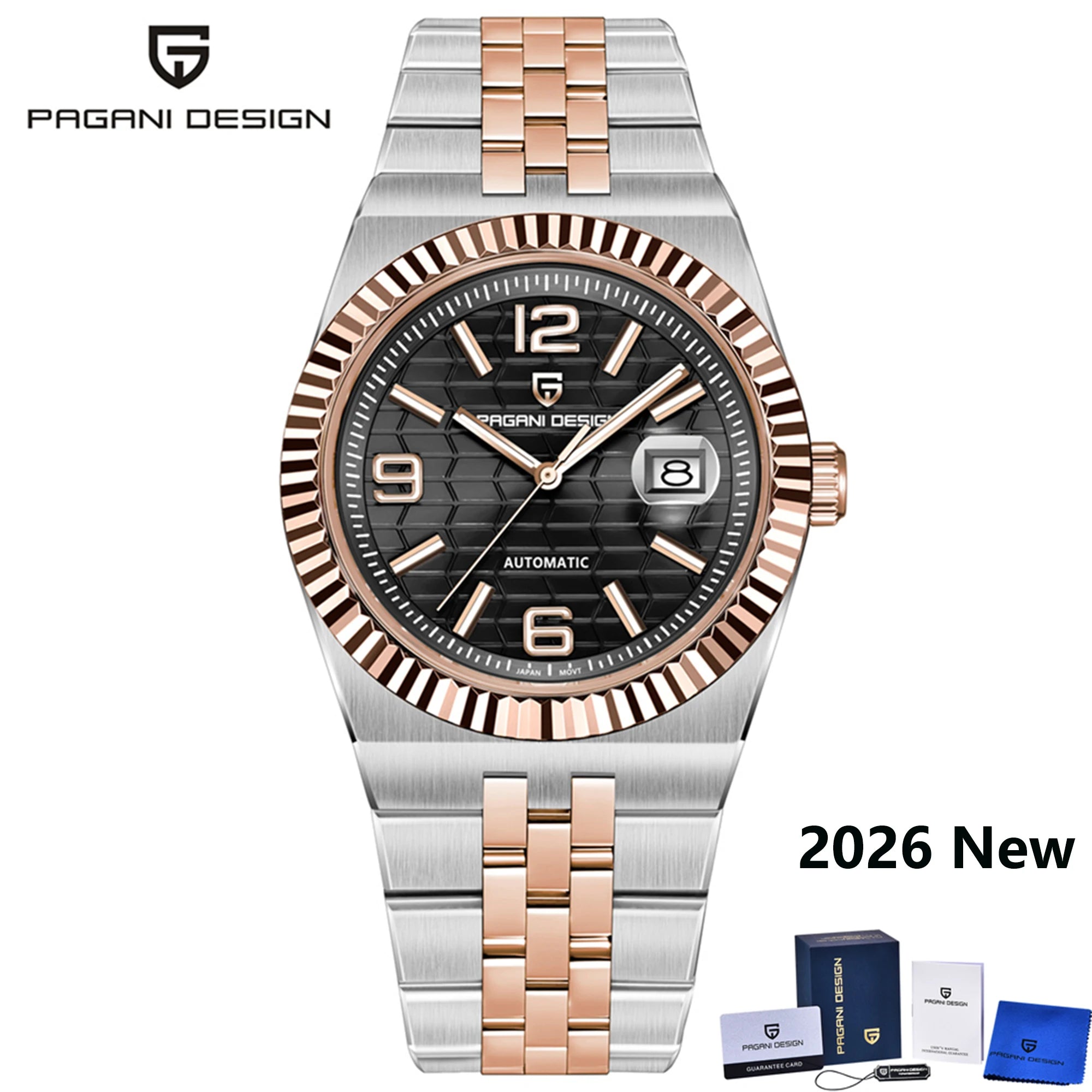 2026 New PAGANI DESIGN 3D Rhombus Dial Luxury Automatic Watch For Men Fashion Business Mechanical Wrist watches Sapphire crystal - Sun Studio