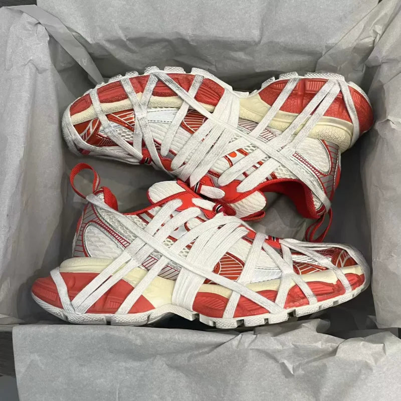 Large Size Casual Trainers Luxury Designer Unisex Shoes Chunky Heel Platform All Match Increasing Sport Runway Sneakers Female - Sun Studio