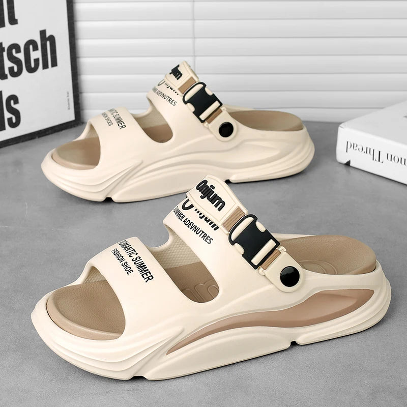 Men Summer Comfortable Beach Sandals Male Outdoor Flip Flops Thick Soft Clogs Casual Man Water Garden Shoes Women Beach Slippers - Sun Studio