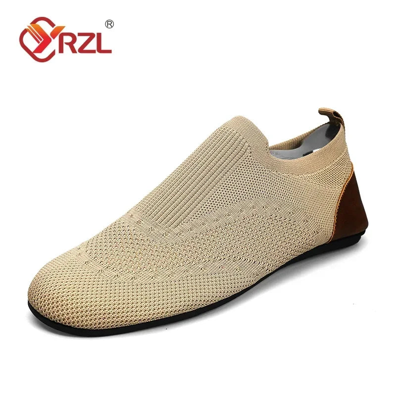 YRZL Loafers Men Soft Driving Moccasins High Quality Flats Male Walking Shoes Breathable Mesh Casual Loafers Slip on Mens Shoes - Sun Studio