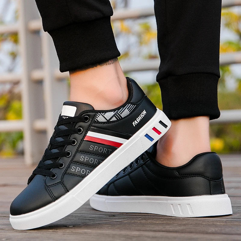 2024 Mens Casual Sneakers New Fashion Lace-up White Shoes Student Comfort Sports Plus Size Vulcanized Shoes Zapatillas De Hombre - Sun Studio