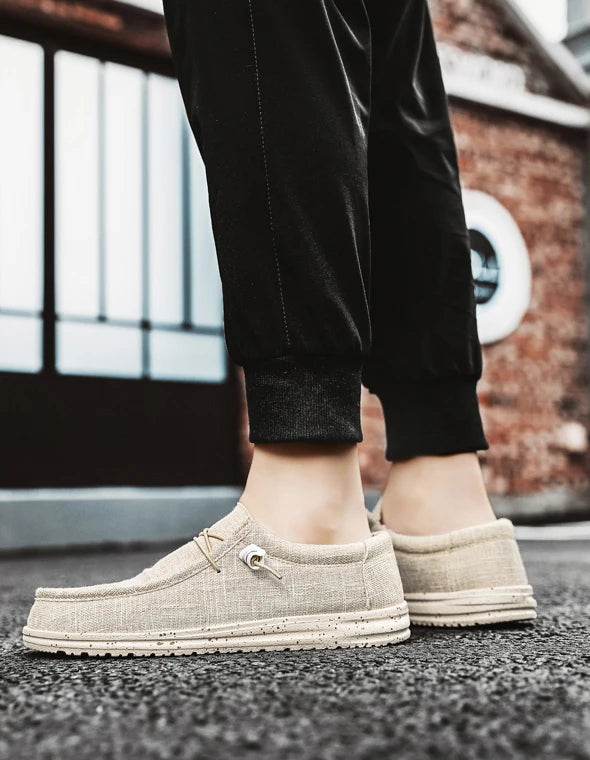 Men Casual Canvas Shoes Mens Loafers Breathable Slip on Flats Male Vulcanized Shoes Driving Shoes Plus Size 47 Walking Sneakers - Sun Studio