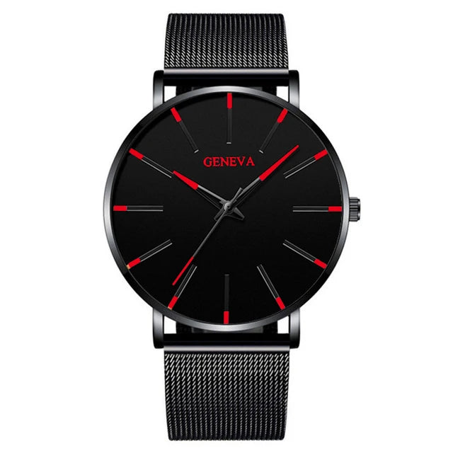 Minimalist Mens Fashion Ultra Thin Watches Simple Men Business Mesh Belt Quartz Wrist Watch Relogio Masculino - Sun Studio