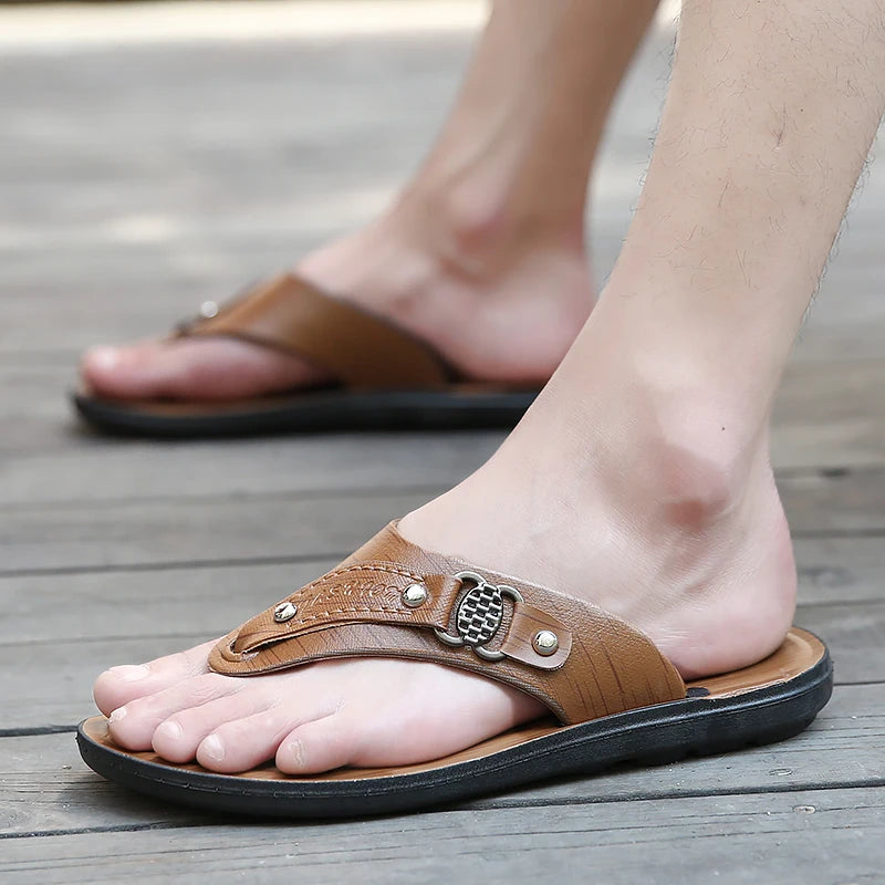 Flip Flops Men Summer Slippers For Men Comfortable Outdoor Beach Shoes Male - Sun Studio