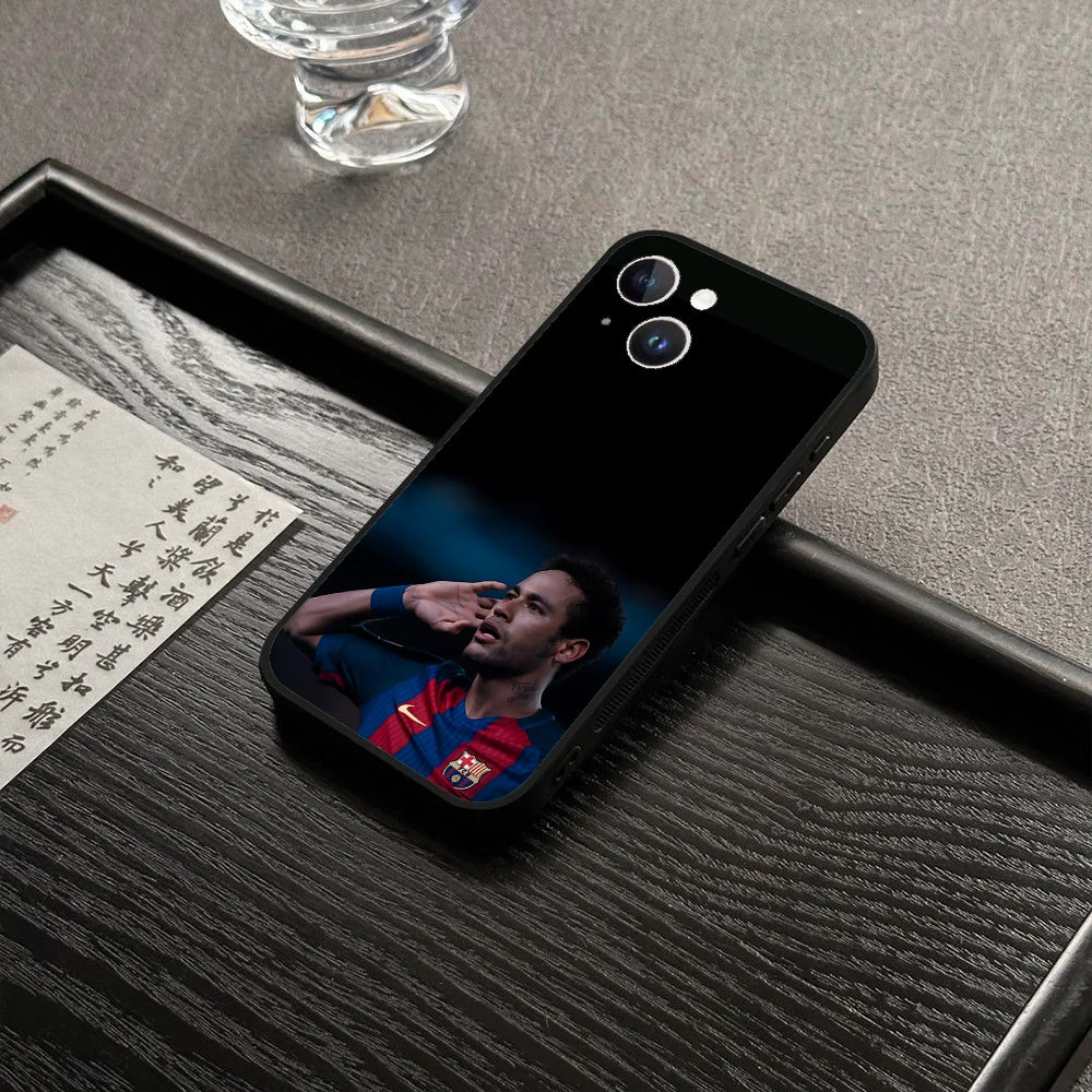 For N-Neymar Football 10 Phone Case For Iphone 16 15 11 13 14 Pro Max 7 8 Plus X Xr Xs Max 12mini Black Shell Cover Case - Sun Studio