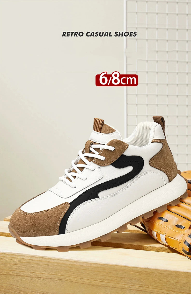High Quality Flat/6/8 Cm Men Elevator Sneakers Summer Casual Trainers Height Increase Shoes Mesh Student Running Men Lift Shoes - Sun Studio