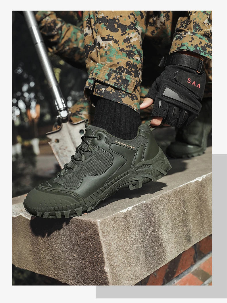 New Men Tactical Boot Desert Waterproof Hunting Work Army Boot Male Safety Ankle Lace Up Military Climbing Hiking Shoe Anti-Slip - Sun Studio