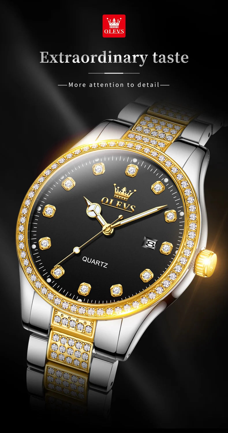 OLEVS New Fashion Mens Watches Top Brand Luxury Quartz Wrist Watch Man Sport Stainless Steel Watch for Men Reloj Hombre 2025 - Sun Studio