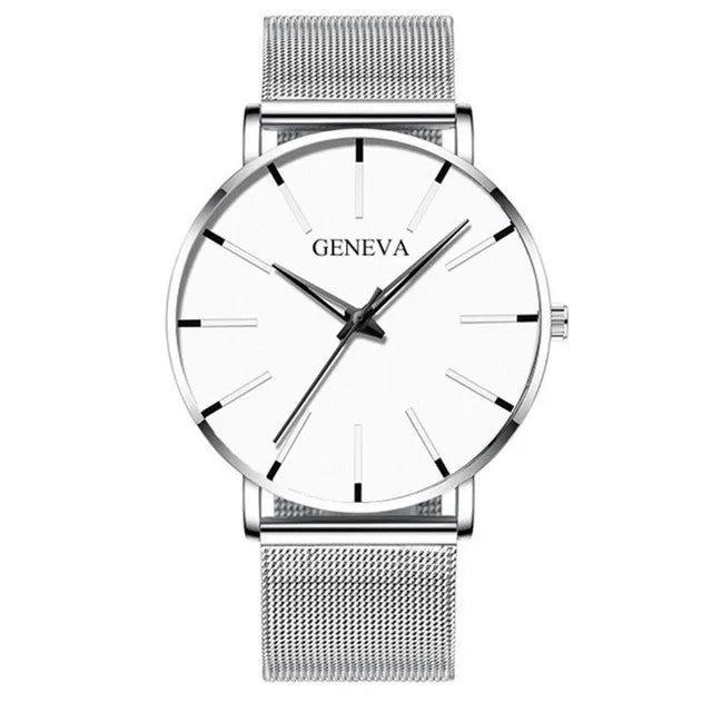 Minimalist Mens Fashion Ultra Thin Watches Simple Men Business Mesh Belt Quartz Wrist Watch Relogio Masculino - Sun Studio