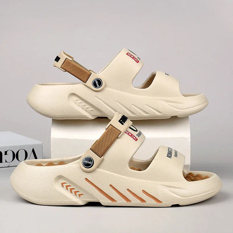 2025 Summer Men's Massage Slippers Outdoor Sandals Beach Comfortable Soft Slides Indoor Casual Shoes Men Sandals Big Size 47 48 - Sun Studio