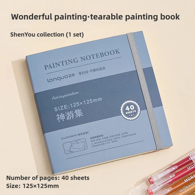 LANGUO Portable 300G Thick Cotton Watercolor Tearable Book Coated Paper Medium Rough Texture Album Sketchbooks School Stationery - Sun Studio