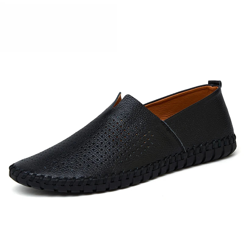 JINTOHO Big Size Men Genuine Leather Shoes Slip On Black Shoes Real Leather Loafers Mens Moccasins Shoes Italian Designer Shoes