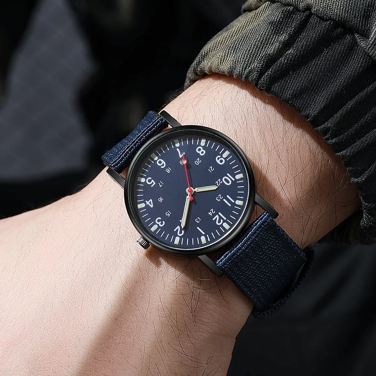 5 pieces/set of sports watches, single nylon strap, outdoor quartz watch, men's watch - Sun Studio