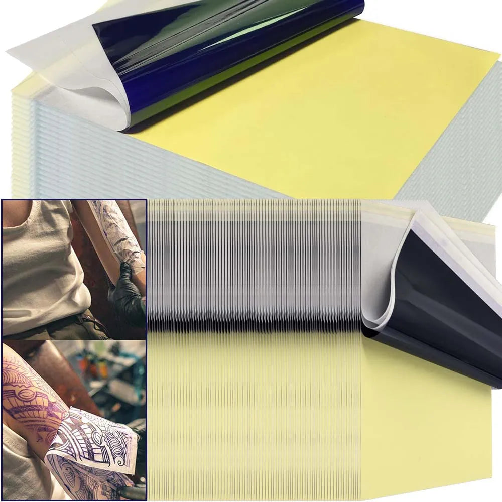 100/50/5pcs Tattoo Transfer Paper A4 Tattoo Stencil Paper Copy Carbon Thermal Paper Transfer Machine Printer Tattoo Accessories - Sun Studio