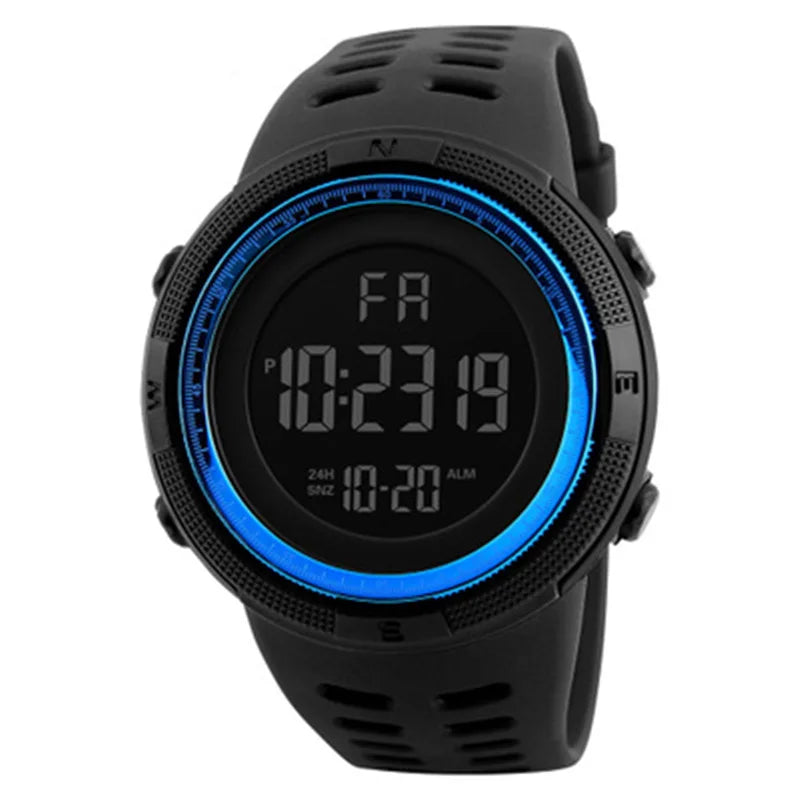 YIKAZE Men's Digital Electronic Watch Sports Glow 50mm Large Dial Student Outdoor Adventure Trend Multifunctional Watches Clock - Sun Studio