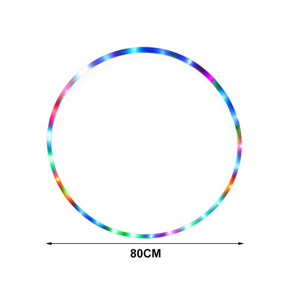 LED Colorful Fitness Circle Performing Arts Abdominal Fat Loss Light Fitness Crossfit Foldable Sport Hoop Gym Fitness Equipments - Sun Studio