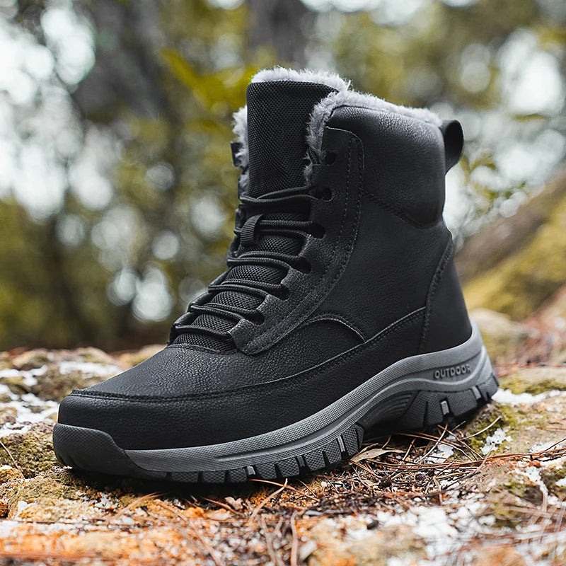 New Snow Boots Men Lace Up Mens Shoes Breathable Winter Boots For Men Casual Men Shoe Waterproof Ankle Boots Footwear Work Shoes - Sun Studio