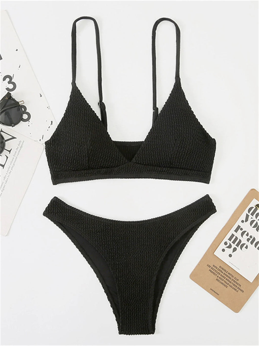 Sexy Extreme Micro Bikini Set 2024 Women White Black Wave V Neck Push Up Thong Swimsuit Beach Bathing Suit Two Piece Swimwear - Sun Studio