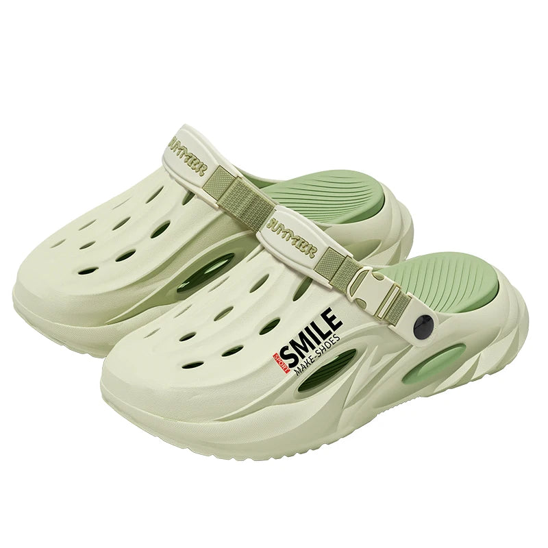 Thick Bottom Men Hole Shoes Beach Slip-On Outdoor Slippers Non-Slip Comfortable Outdoor Slippers - Sun Studio