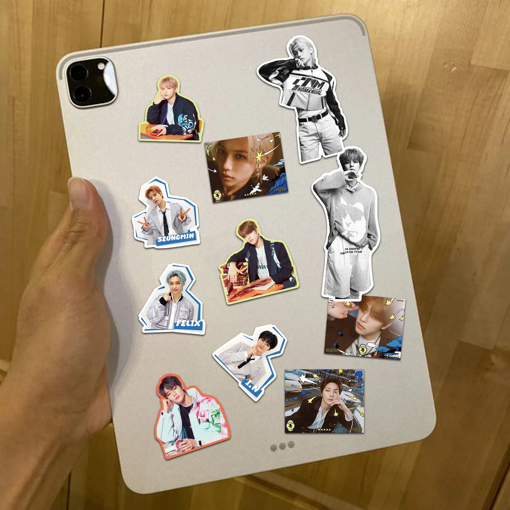 8PCS Kpop Skz Series Stickers Hand Account Skz Team DIY Sticker Notebook Skateboard Waterproof Sticker - Sun Studio