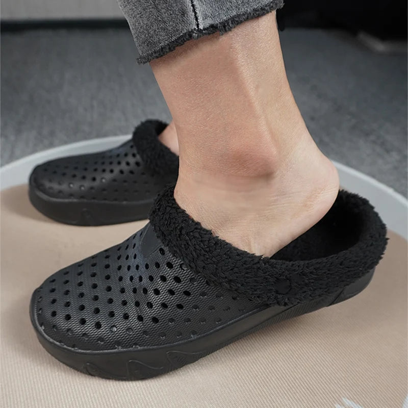 Winter Men Slippers Warm Cotton Shoes Casual Slides EVA Plush Shoes Comfortable Light  Slippers Indoor Shoes For Couple 36-47 - Sun Studio