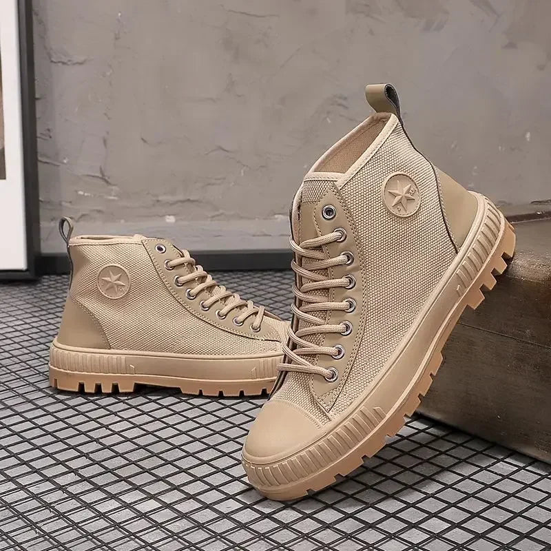 Male Shoes Hiking Outdoor Rubber Men's Boots Lace Up Original Deals Vintage In Promotion Y2k Offers Trendy 2025 Footwear New - Sun Studio