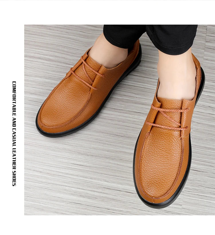 Casual Leather Shoes Men Loafers Trend Brand Business Shoes Autumn Slip on Flat Man Sneakes Comfortable Moccasins Zapatos Hombre - Sun Studio
