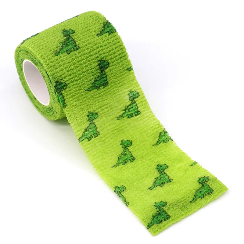 Animal Pattern Printed Self Adhesive Elastic Bandage 4.5m Sports Wrap Tape for Finger Joint Knee First Aid Kit Pet Tape - Sun Studio