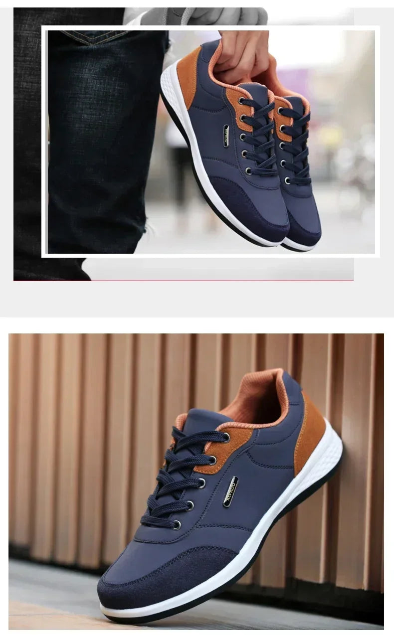 Leather Men Shoes Sneakers Trend Casual Shoe Comfortable Breathable Leisure Male Sneakers Non-slip Footwear Men Sports Shoes - Sun Studio