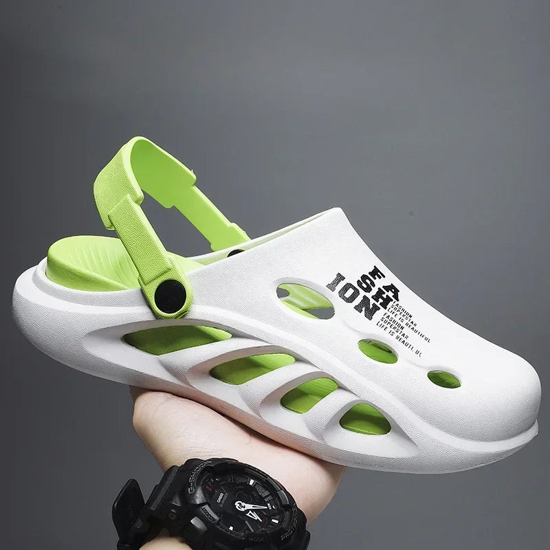Men's Sandals Fashion Slippers EVA Hole Shoes 2025 Men Outdoor Thick-soled Casual Shoes Couple Home Beach Sandals Flip Flops 슬리퍼 - Sun Studio