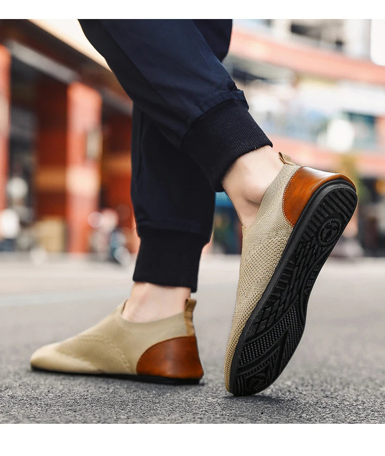 YRZL Loafers Men Soft Driving Moccasins High Quality Flats Male Walking Shoes Breathable Mesh Casual Loafers Slip on Mens Shoes - Sun Studio