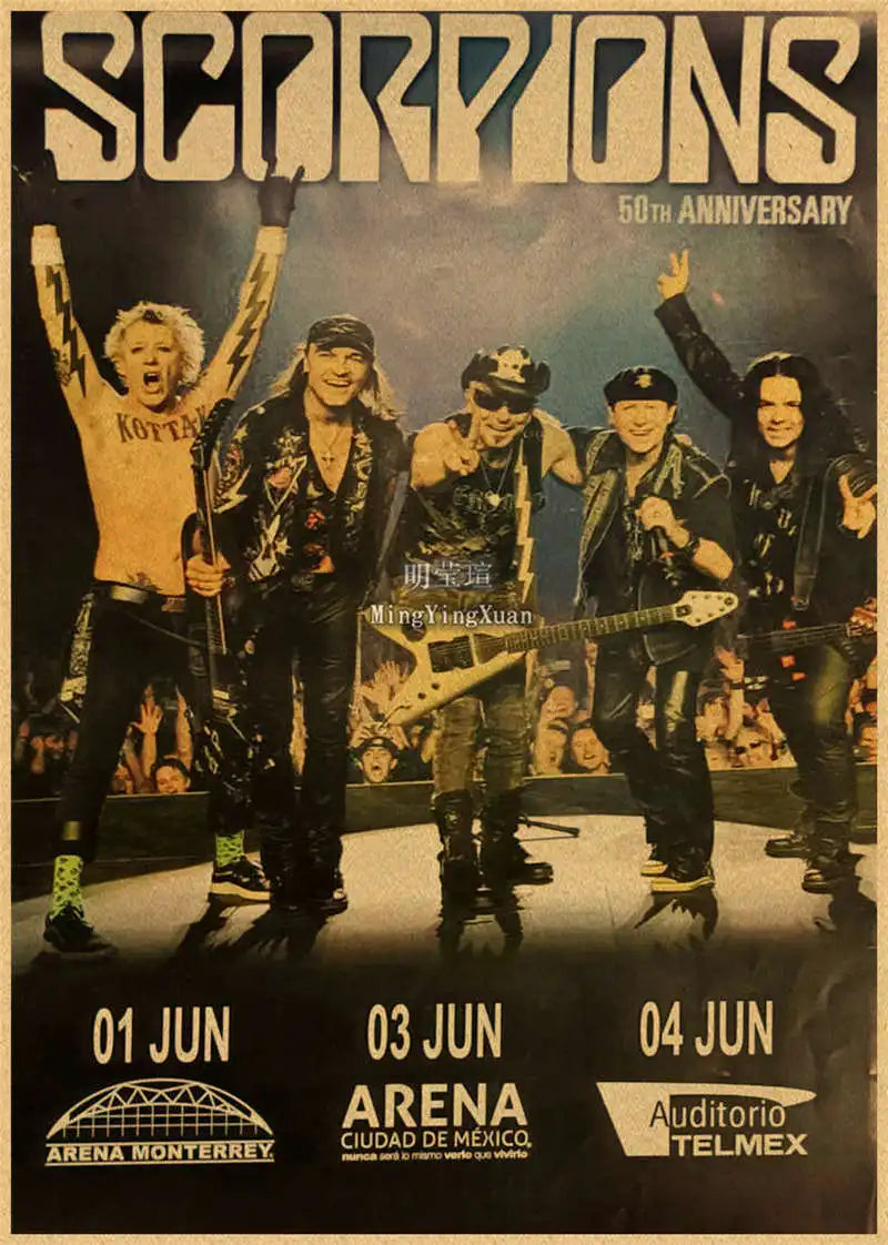 Scorpions Band Poster Wall Art  Posters Decoration Art Poster Personalized Gift Modern Family bedroom Painting - Sun Studio