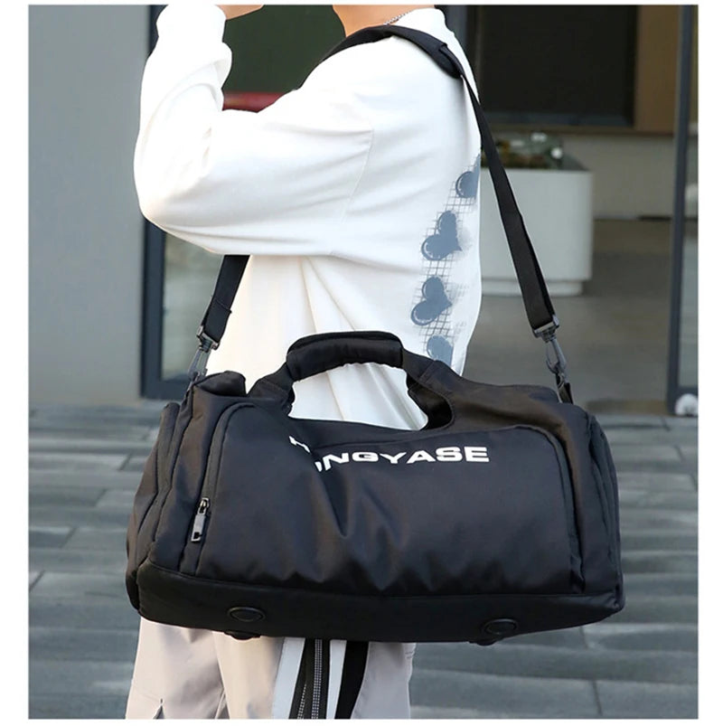 Gym Sports Bag for Men Travel Fitness Duffle Shoe Pocket Luggage Duffel Waterproof Tote Handbags Weekend Shoulder Outdoors Bag - Sun Studio