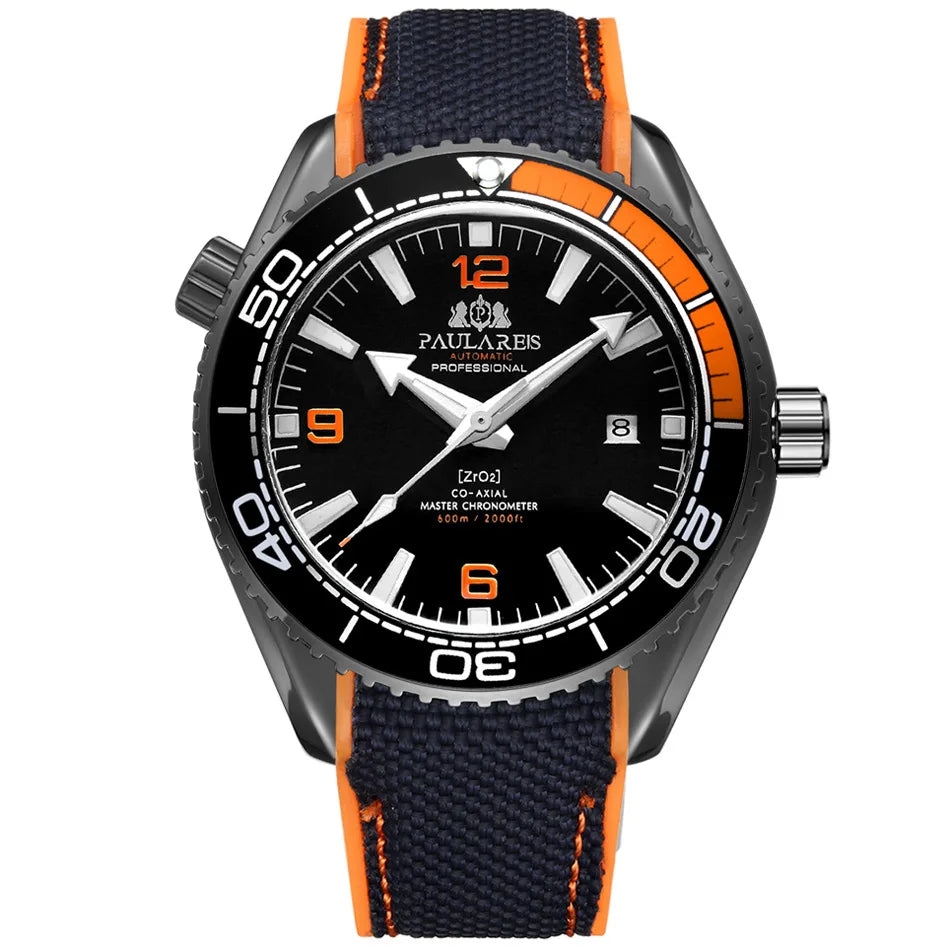 Montre Homme Automatique de Luxe Mouvement Mécanique de Haute Qualité Remontage Automatique Bracelet en Caoutchouc Étanche Lumineuse Calendrier Montres Homme