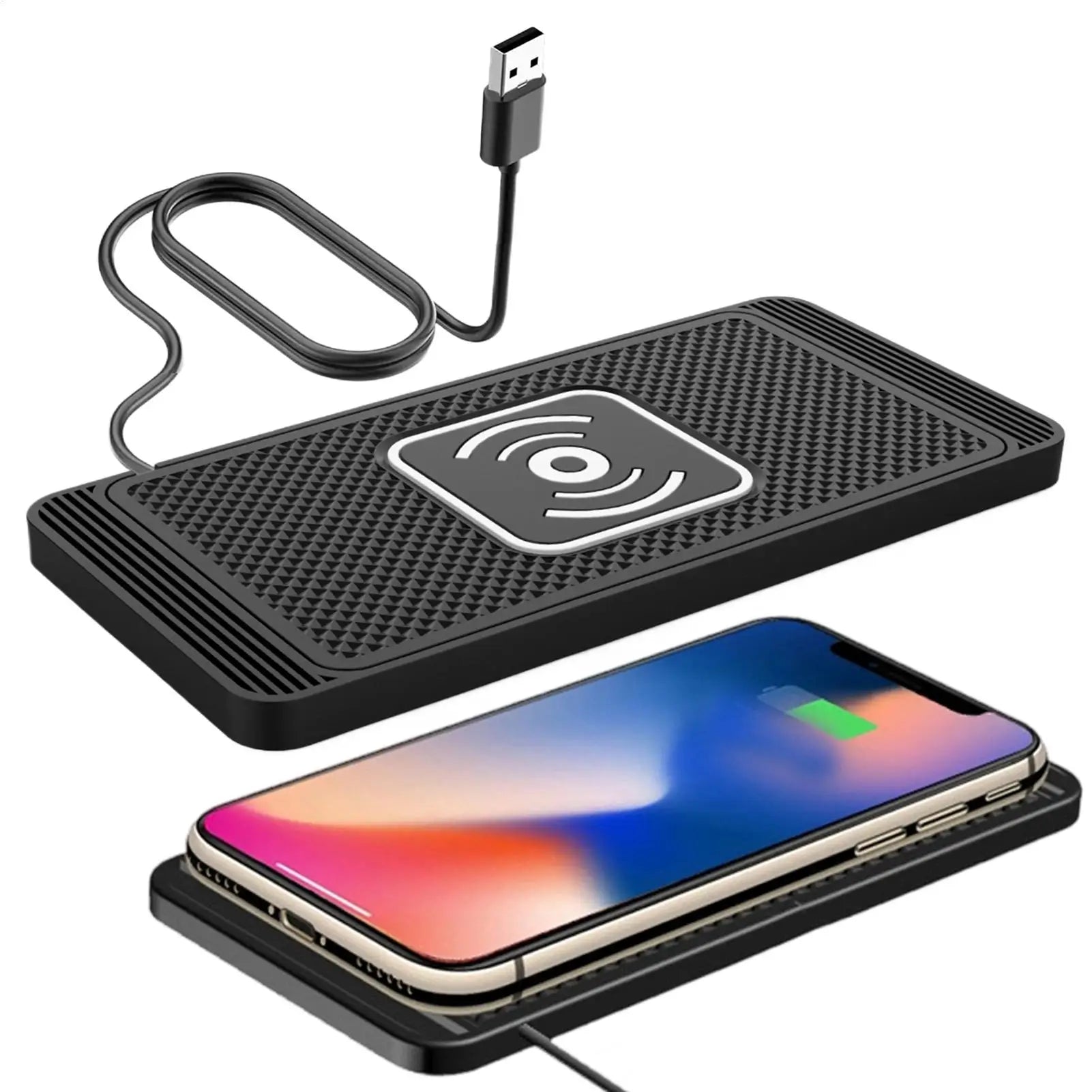 Wireless Phone Charger Wireless Car Charger Pad For Car 39 Inch Cable Automatic Sensing Non-Slip Charging Mat For Phone Vehicle - Sun Studio