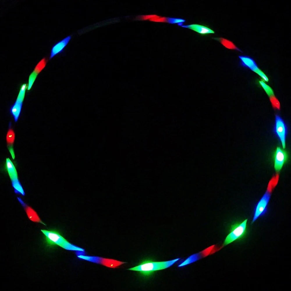 LED Colorful Fitness Circle Performing Arts Abdominal Fat Loss Light Fitness Crossfit Foldable Sport Hoop Gym Fitness Equipments - Sun Studio