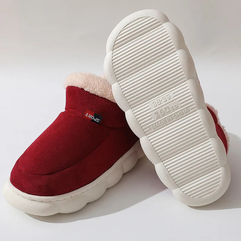 Asgard Men Plush Platform Slippers Winter Warm Outdoor Antiskid Fluffy Soft Cotton Boot Indoor Fashion Cozy Furry Flat Home Shoe - Sun Studio
