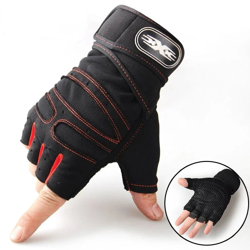 Gym Gloves for Men Women Fitness Weight Lifting Wristband Gloves Body Building Training Sports Exercise Cycling Glove Shockproof - Sun Studio