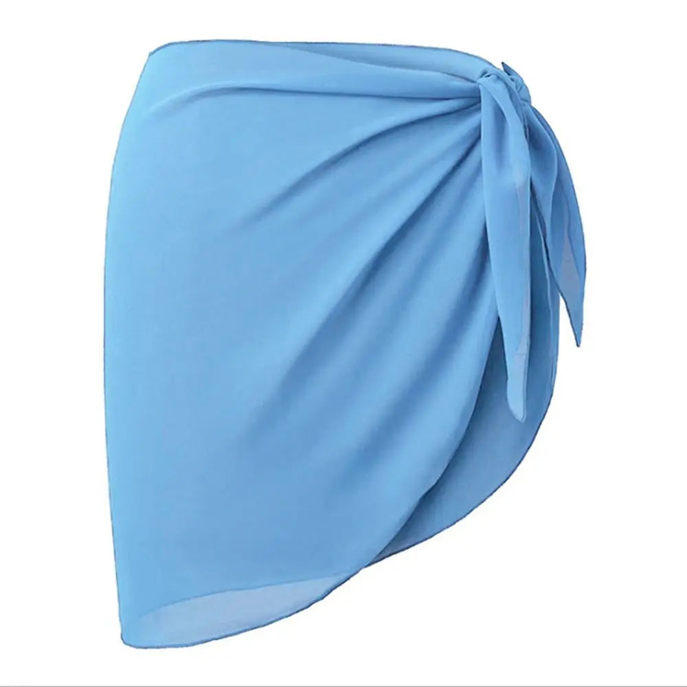 Soft Short Sarongs Chiffon Swimsuit Coverups Scarf Cover Short Skirt Wrap Sheer Summer Beach Bikini Women - Sun Studio