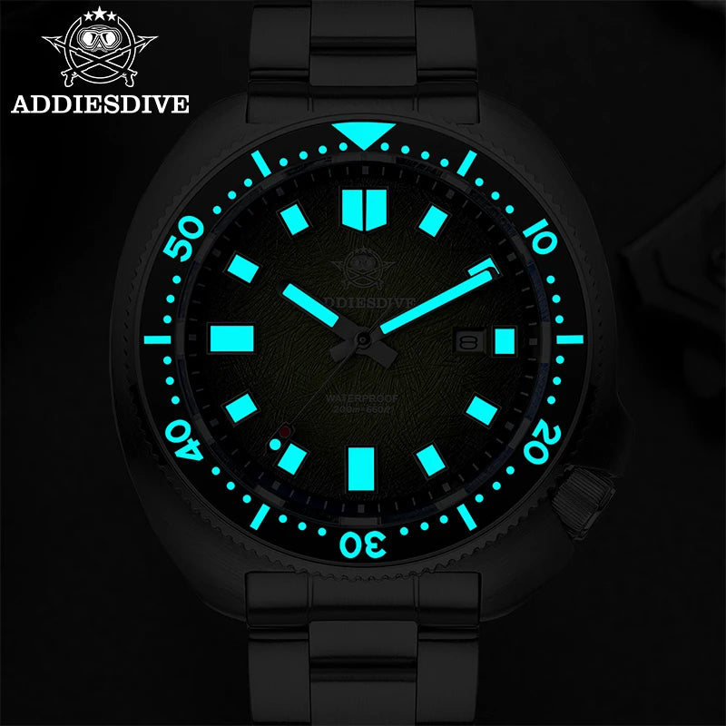 ADDIESDIVE Watch For Man AD2511 Sapphire Glass Window Display BGW9 Luminous 200M waterproof 316L Stainless Steel Quartz Watches - Sun Studio