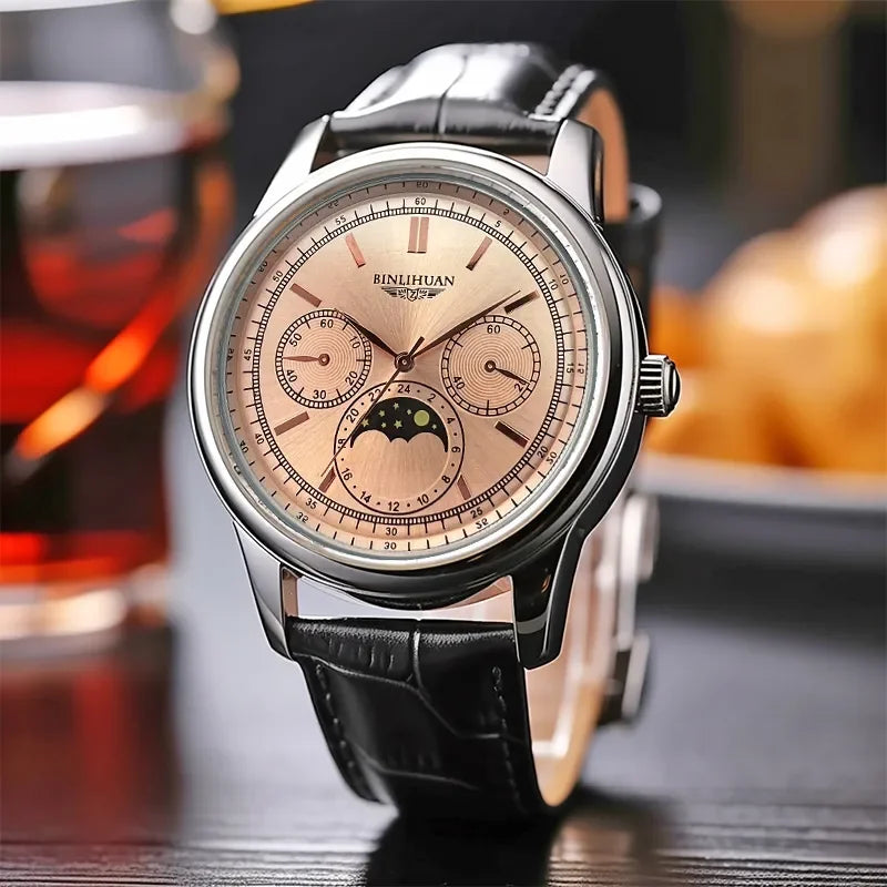 Top Brand Man Wristwatch Luxury Business Waterproof Men Watch For Men Quartz Clock Leather Men's Watches reloj+Box Men's Gift - Sun Studio