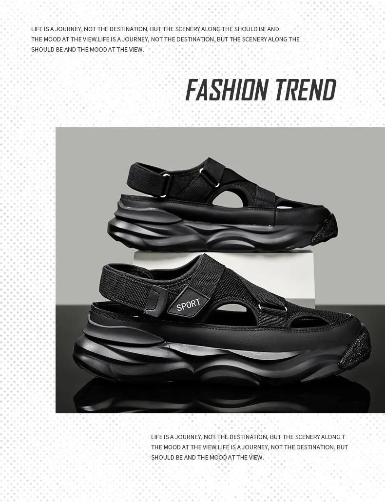 Men's Breathable Hollow out Sporty Slippers Soft Bottom Casual Fashion Sandals Anti-Slip Durable Rubber Sole Comfortable Slip-On - Sun Studio
