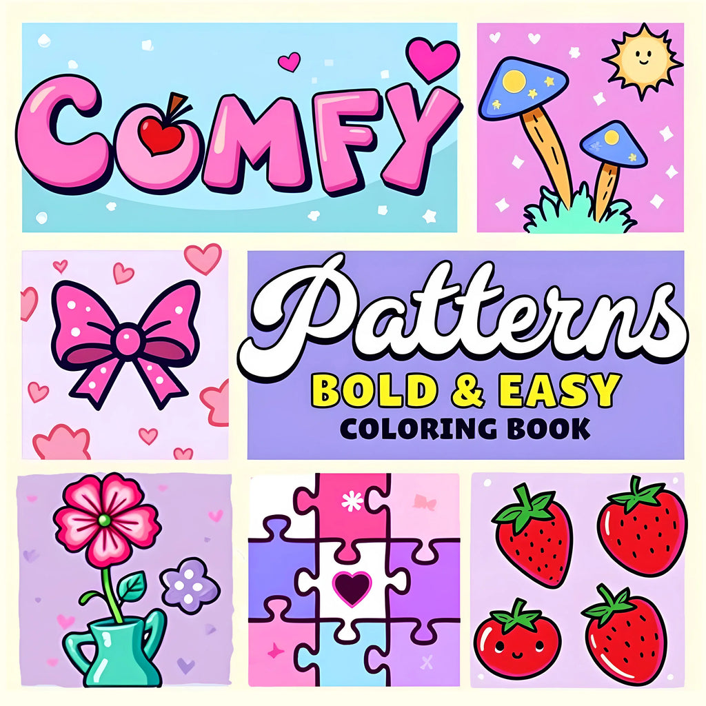Bold-easy Patterns Coloring Book for Adults Cute Drawing Book Perfect Gift for Party and Birthday - Sun Studio