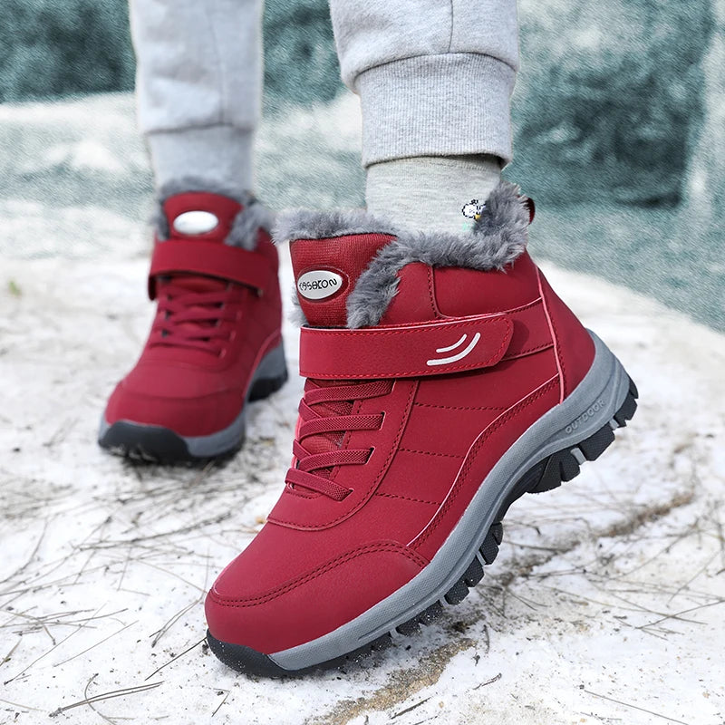 Men Boots Brand Climbing Shoes Men's Outdoor Sports Cotton Oes Winter Fce Lined High Top Thi Bot Climbing Casual Warm Boots - Sun Studio