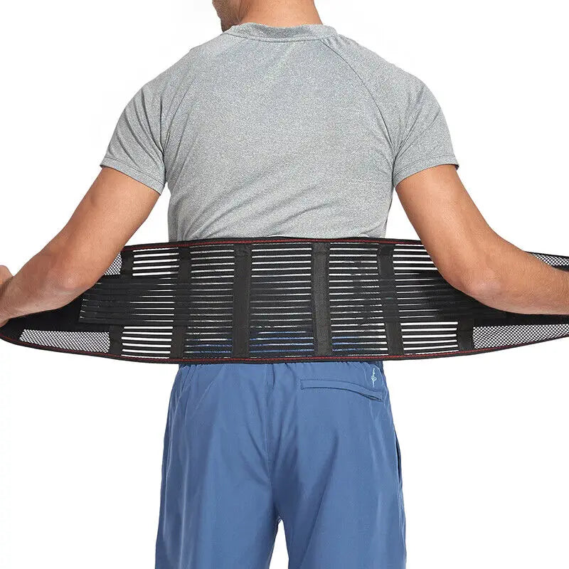 Lower Back Support Waist Sprain Brace Belt Sciatica Pain Therapy Work Men Women Adjustable Waist Trainer Belt Lumbar Corset - Sun Studio