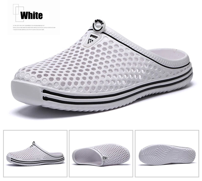 YRZL Summer Men Sandals Light EVA Men's Casual Shoes Hole Shoes Clogs Lovers Home Garden Outdoor Male Beach Flat Slippers - Sun Studio
