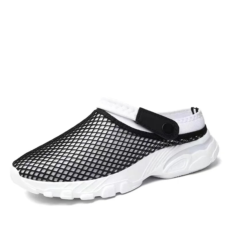 Plus Size 36-46 Mens Sandals Summer Garden Shoes Mesh Slippers Soft Bottom Beach Clogs Womens Slip-On Solid Breathable Zapatos 3 - Sun Studio