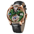 PINDU Design New 3D Dragon Earth Theme Quartz Watches Men Celestial Series Curved Mirror Transparent Design Watch Wristwatches - Sun Studio